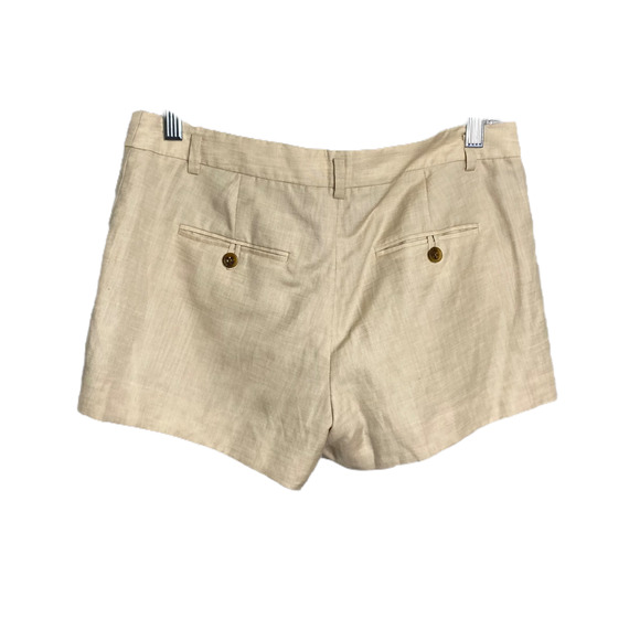 J.CREW Women's Chino Shorts Tan Wool Linen Mid-Rise Light Wash Pocket Size 0 - Picture 2 of 4